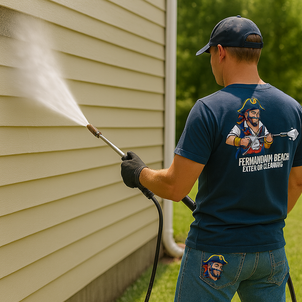 Fernandina Beach Exterior Cleaning technician soft washing house siding