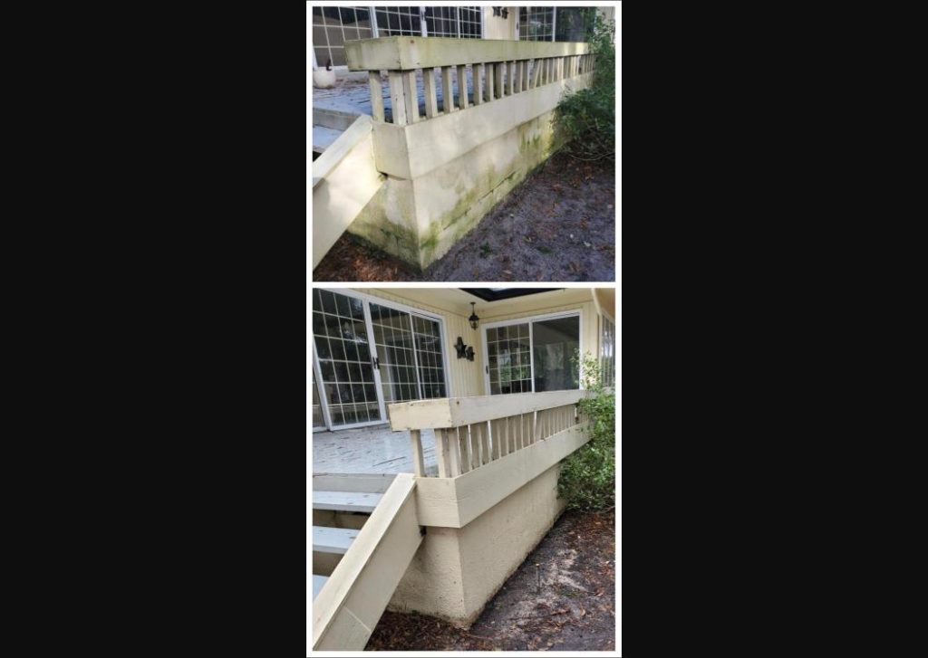 Amelia Island deck cleaning removing mold and algae buildup